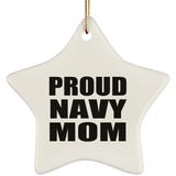 Proud Navy Mom - Star Ornament
