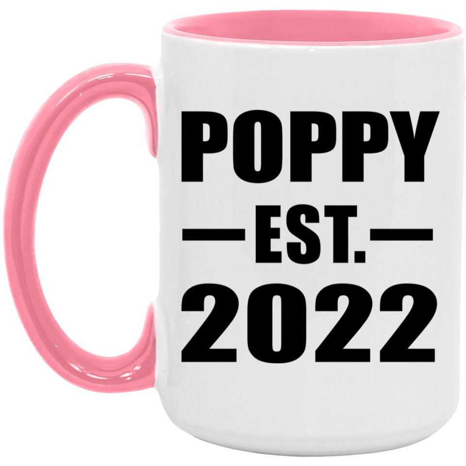 Poppy Established EST. 2022 - 15oz Accent Mug Pink