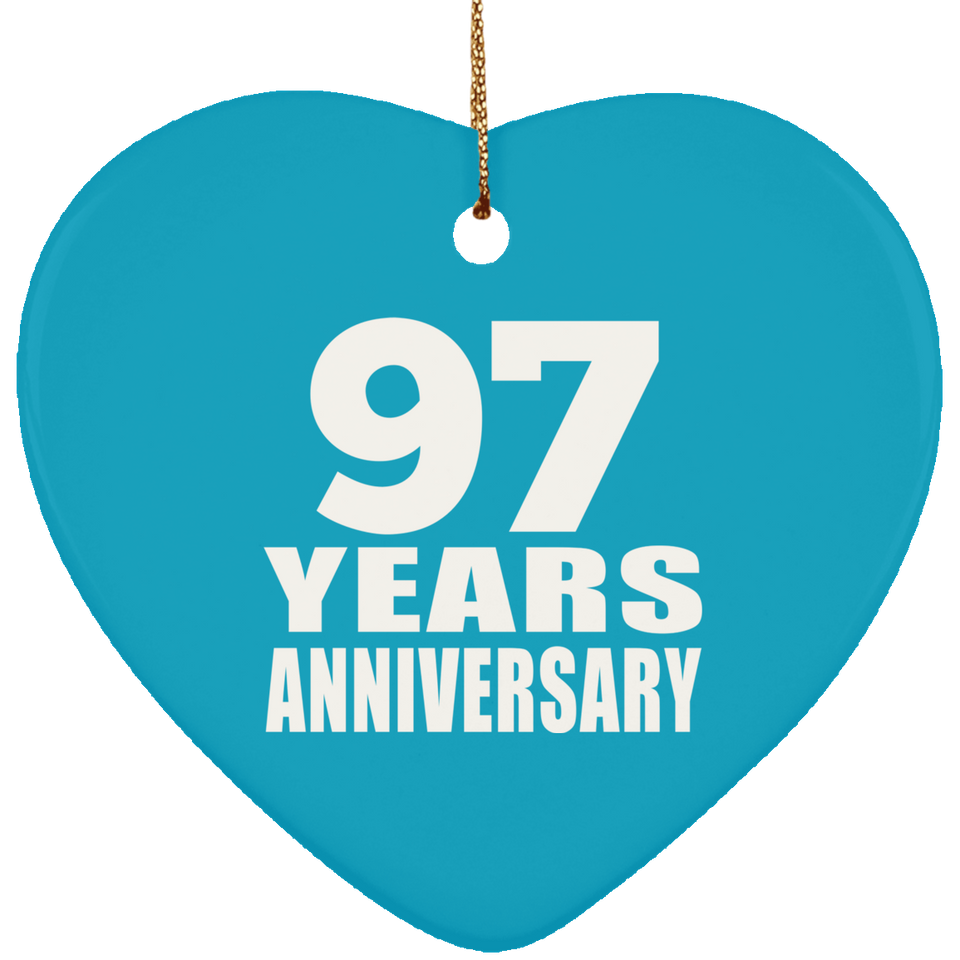 97th Anniversary 97 Years - Heart Ornament