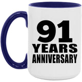 91st Anniversary 91 Years Anniversary - 15oz Accent Mug Purple