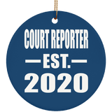Court Reporter Established EST. 2020 - Circle Ornament