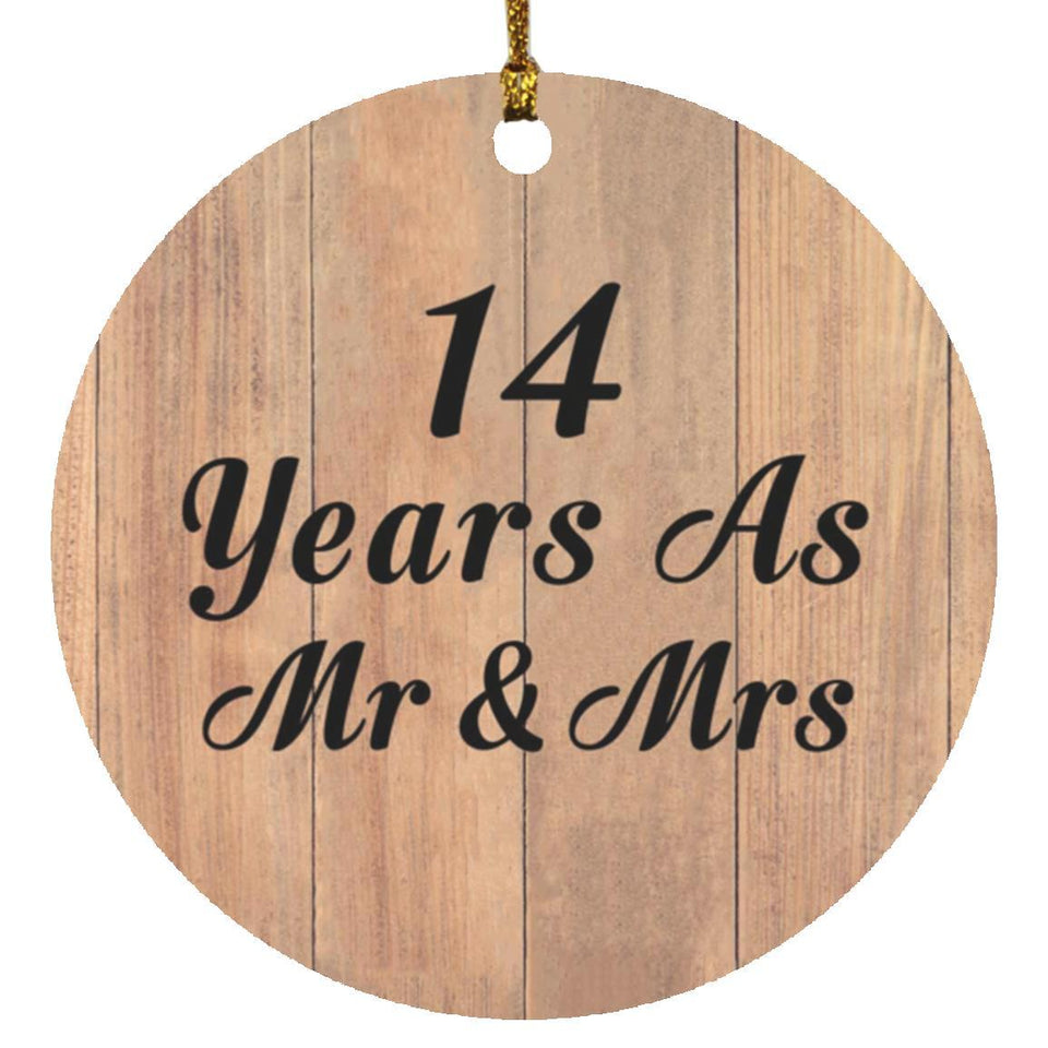 14 Years As Mr & Mrs - Circle Ornament C