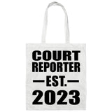 Court Reporter Established EST. 2023 - Tote Bag White