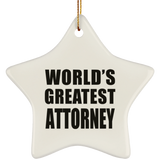 World's Greatest Attorney - Star Ornament