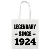 100th Birthday Legendary Since 1924 - Tote Bag White