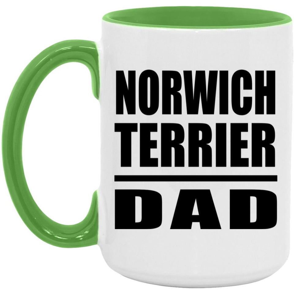 Norwich Terrier Dad - 15oz Accent Mug Green