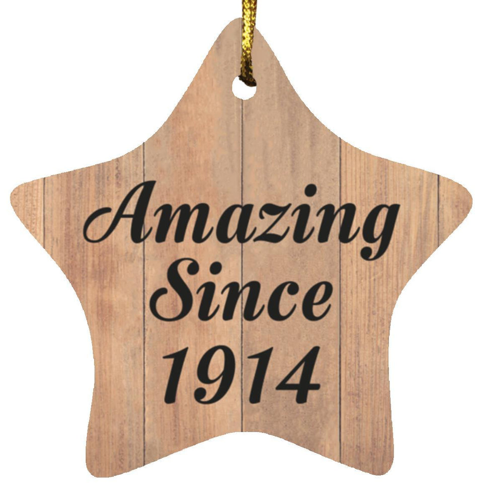 110th Birthday Amazing Since 1914 - Star Ornament C