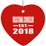 Vocational Counselor Established EST. 2018 - Heart Ornament