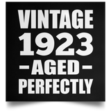 101st Birthday Vintage 1923 Aged Perfectly - Poster Square