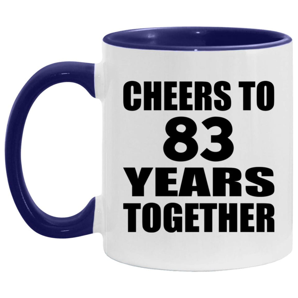 83rd Anniversary Cheers To 83 Years Together - 11oz Accent Mug Purple