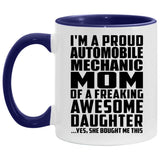 Proud Automobile Mechanic Mom Of Awesome Daughter - 11oz Accent Mug Purple