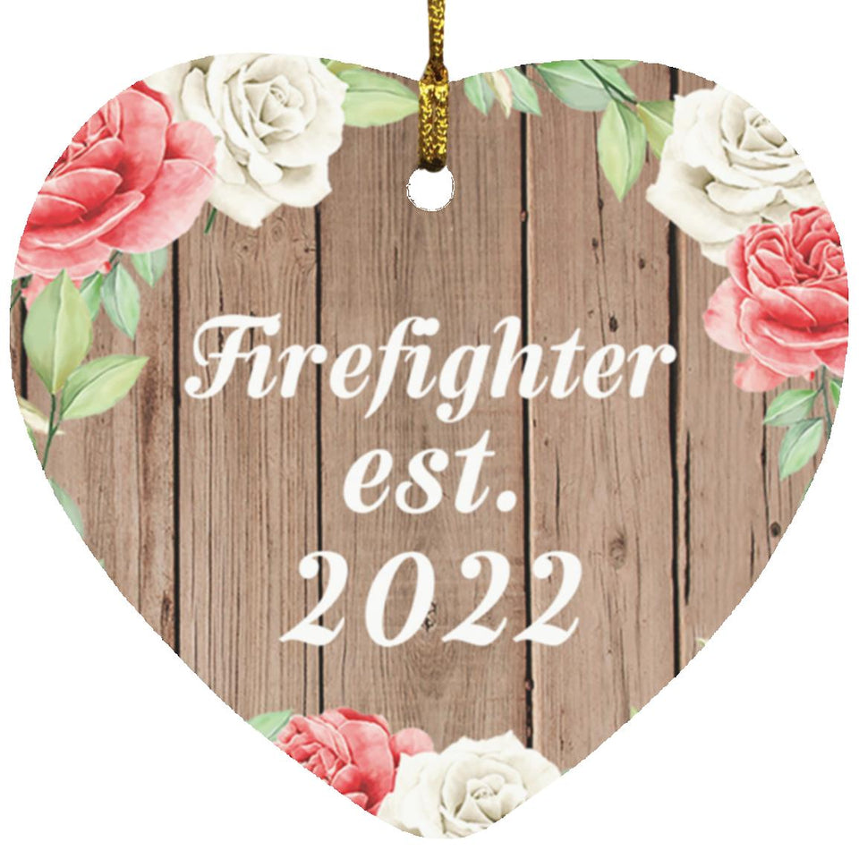 Firefighter Established Est. 2022 - Heart Ornament B