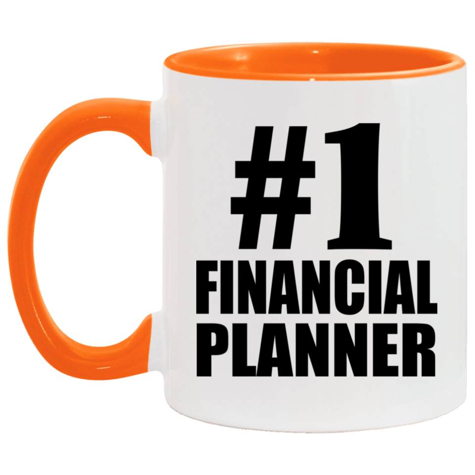 Number One #1 Financial Planner - 11oz Accent Mug Orange