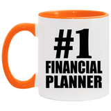 Number One #1 Financial Planner - 11oz Accent Mug Orange