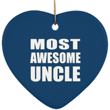 Most Awesome Uncle - Heart Ornament