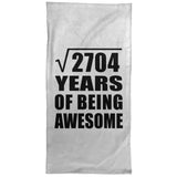 52nd Birthday Square Root of 2704 Years of Being Awesome - Hand Towel