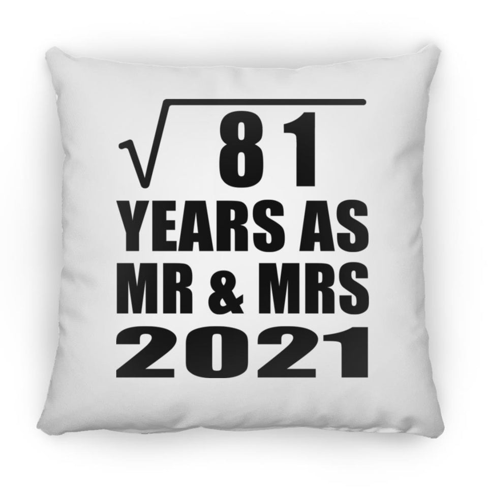 9th Anniversary Square Root of 81 Years As Mr & Mrs 2021 - Throw Pillow