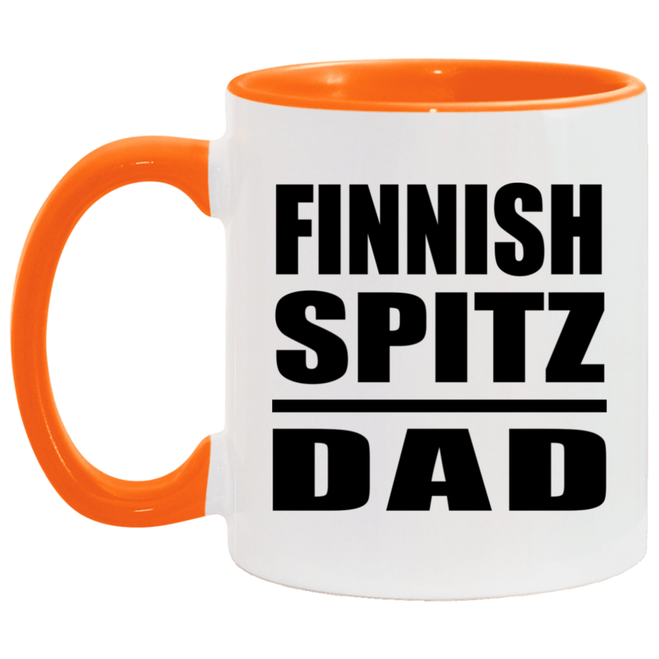 Finnish Spitz Dad - 11oz Accent Mug Orange