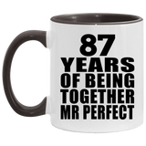 87th Anniversary 87 Years Of Being Mr Perfect - 11oz Accent Mug Black