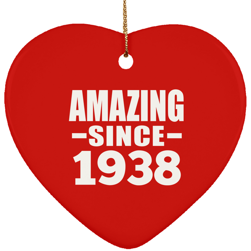 86th Birthday Amazing Since 1938 - Heart Ornament