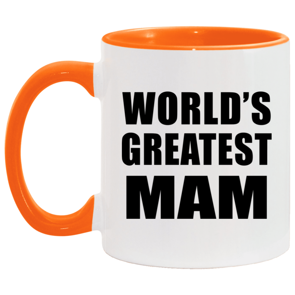World's Greatest Mam - 11oz Accent Mug Orange