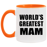 World's Greatest Mam - 11oz Accent Mug Orange