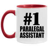Number One #1 Paralegal Assistant - 11oz Accent Mug Red
