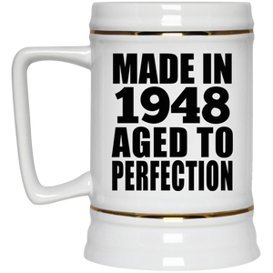 76th Birthday Made In 1948 Aged to Perfection - Beer Stein