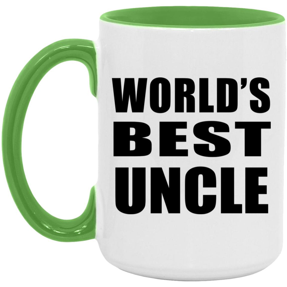 World's Best Uncle - 15oz Accent Mug Green