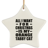 All I Want For Christmas Is My Orange Tabby Cat - Star Ornament