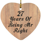 27th Anniversary 27 Years Of Being Mr Right - Heart Ornament C