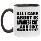 All I Care About Is Javanese Cat - 11oz Accent Mug Black