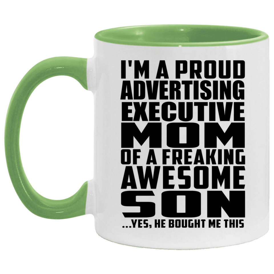 Proud Advertising Executive Mom Of Awesome Son - 11oz Accent Mug Green