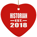 Historian Established EST. 2018 - Heart Ornament