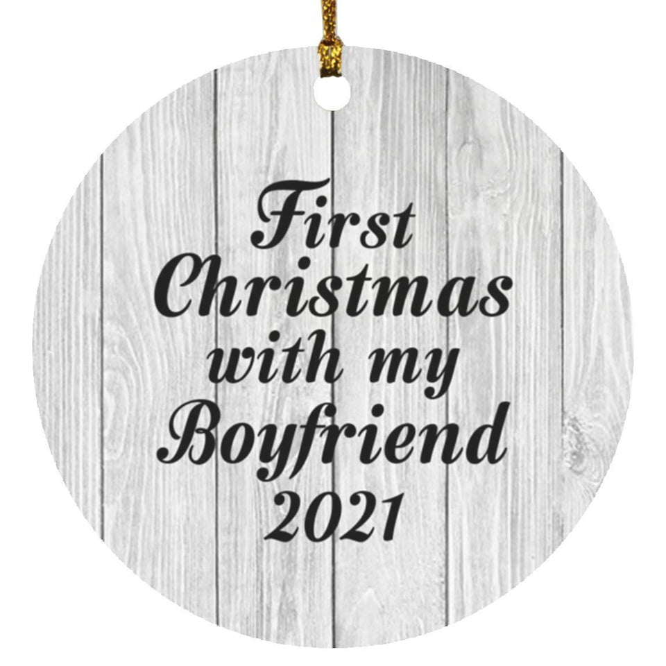 First Christmas With My Boyfriend 2021 - Circle Ornament F