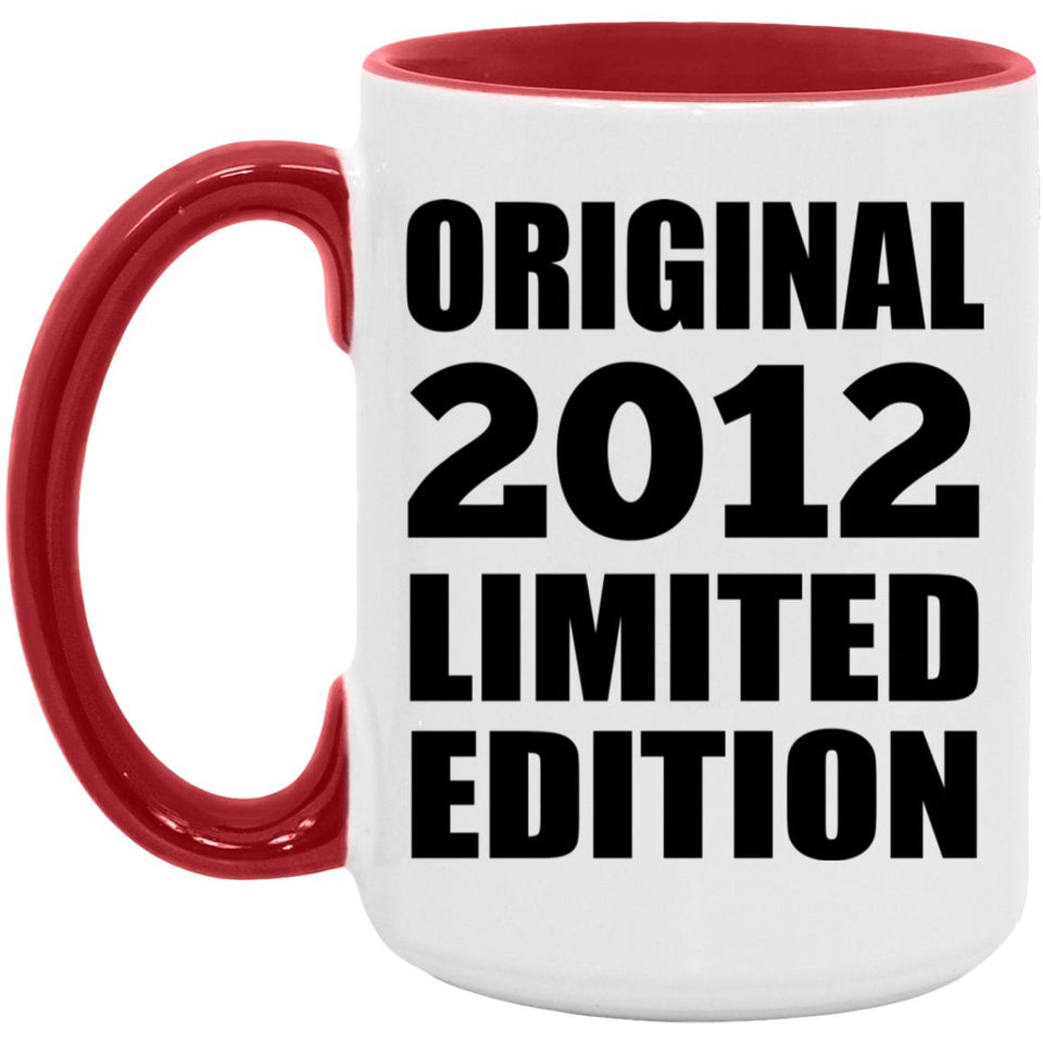 12th Birthday Original 2012 Limited Edition - 15oz Accent Mug Red
