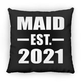 Maid Established EST. 2021 - Throw Pillow Black