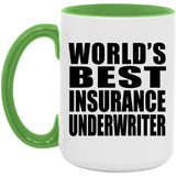 World's Best Insurance Underwriter - 15oz Accent Mug Green