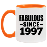 27th Birthday Fabulous Since 1997 - 11oz Accent Mug Orange