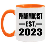 Pharmacist Established EST. 2023 - 11oz Accent Mug Orange