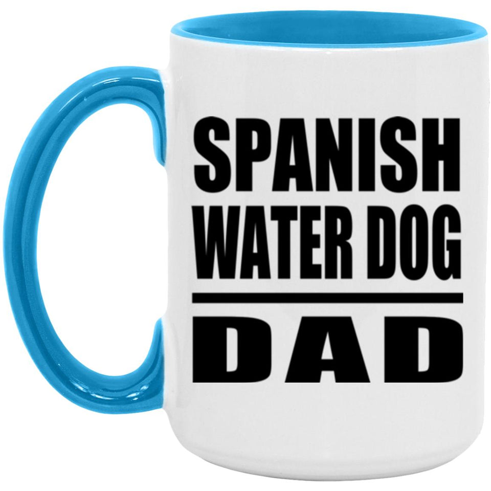 Spanish Water Dog Dad - 15oz Accent Mug Blue