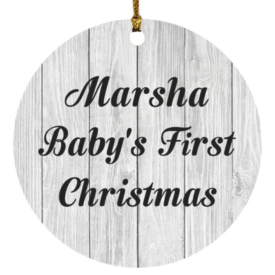Marsha Baby's First Christmas - Circle Ornament F