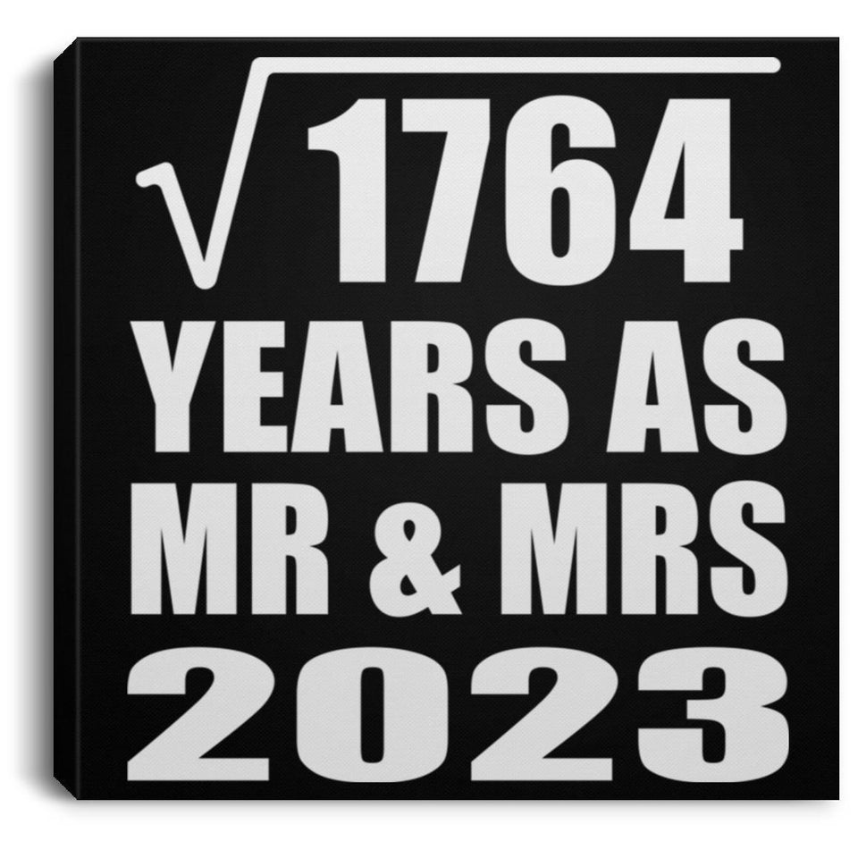 42nd Anniversary Square Root of 1764 Years As Mr & Mrs 2023 - Canvas Square