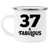 37th Birthday 37 & Fabulous - 12oz Camping Mug