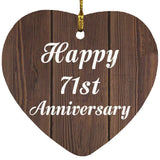 Happy 71st Anniversary - Heart Ornament D