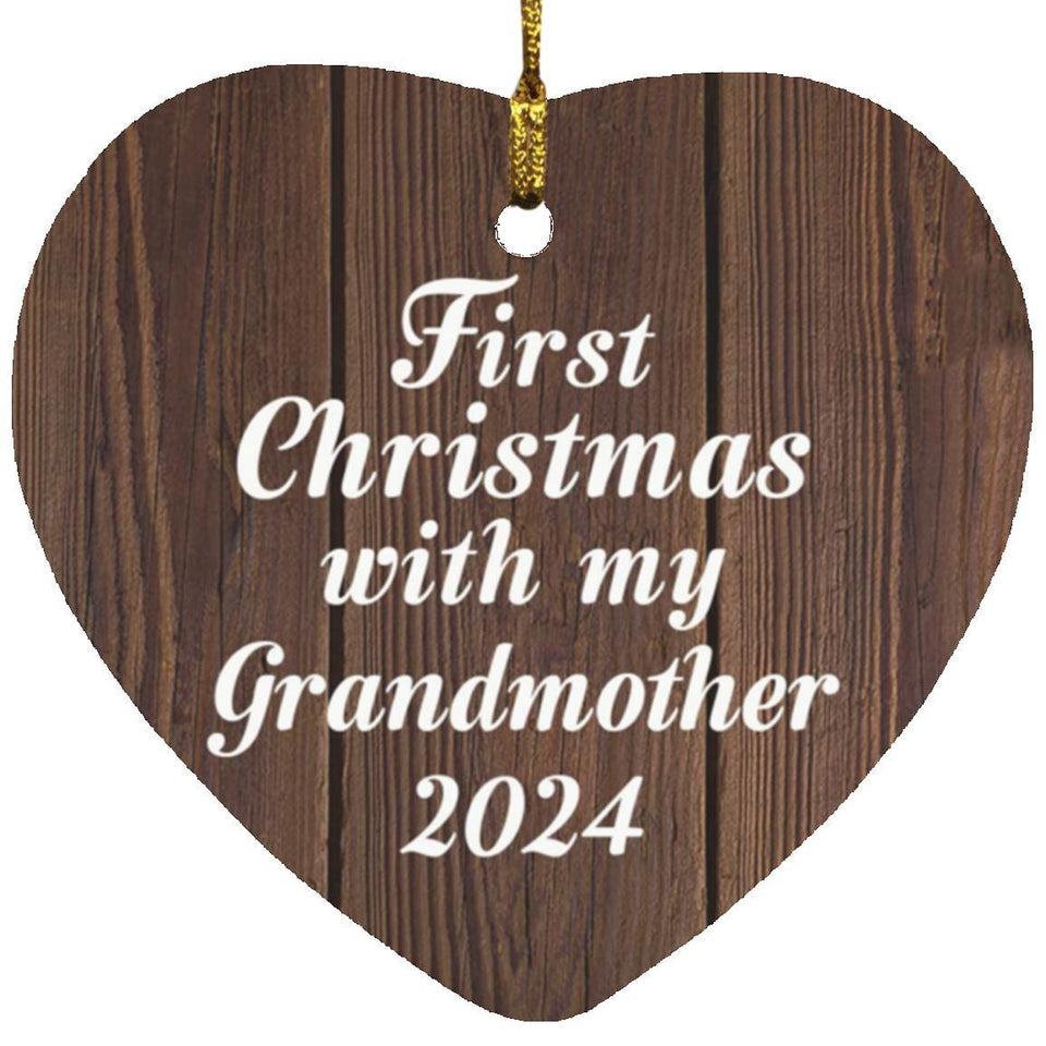 First Christmas With My Grandmother 2024 - Heart Ornament D