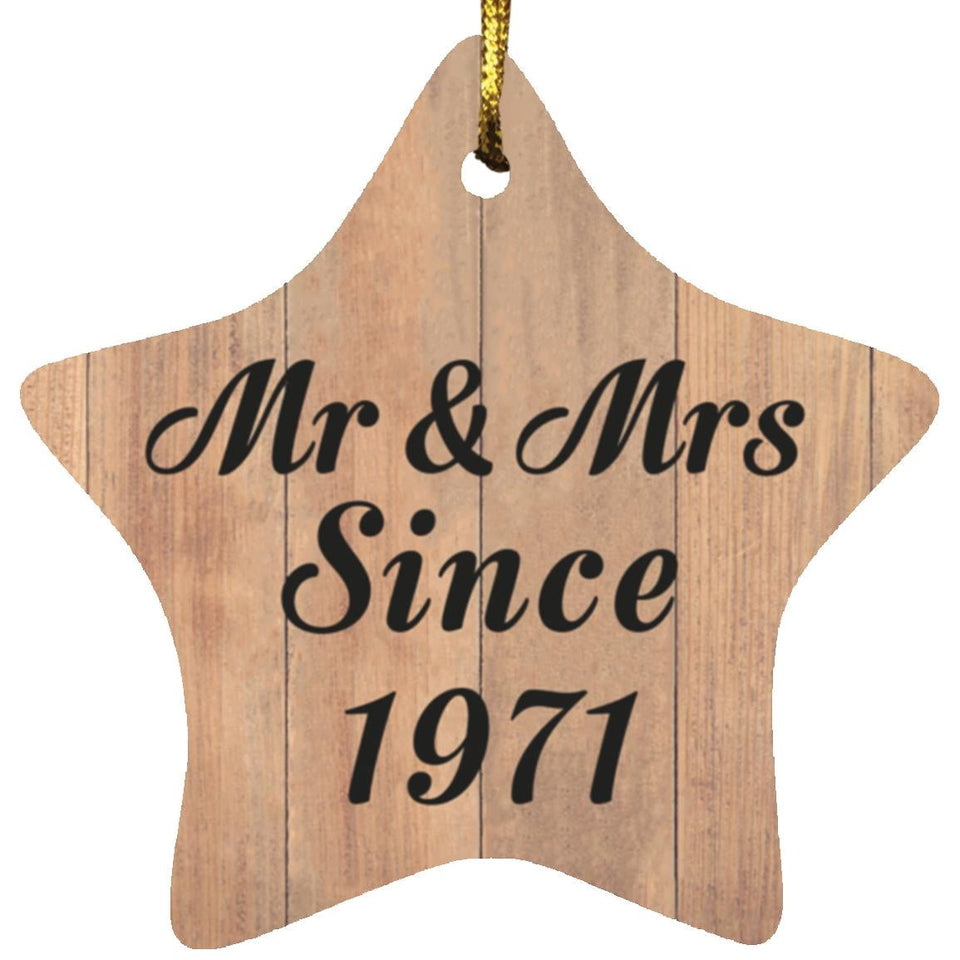 53rd Anniversary Mr & Mrs Since 1971 - Star Ornament C