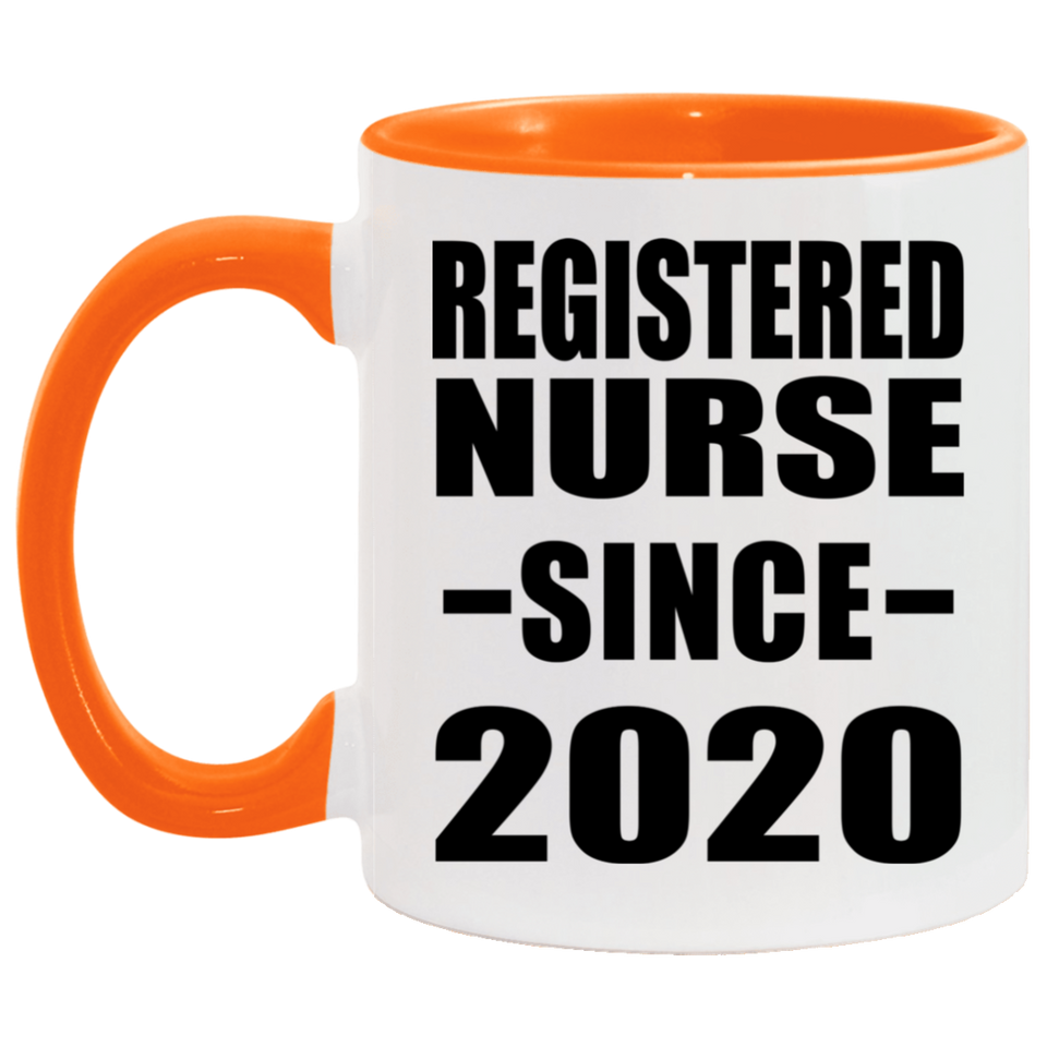 Registered Nurse Since 2020 - 11oz Accent Mug Orange