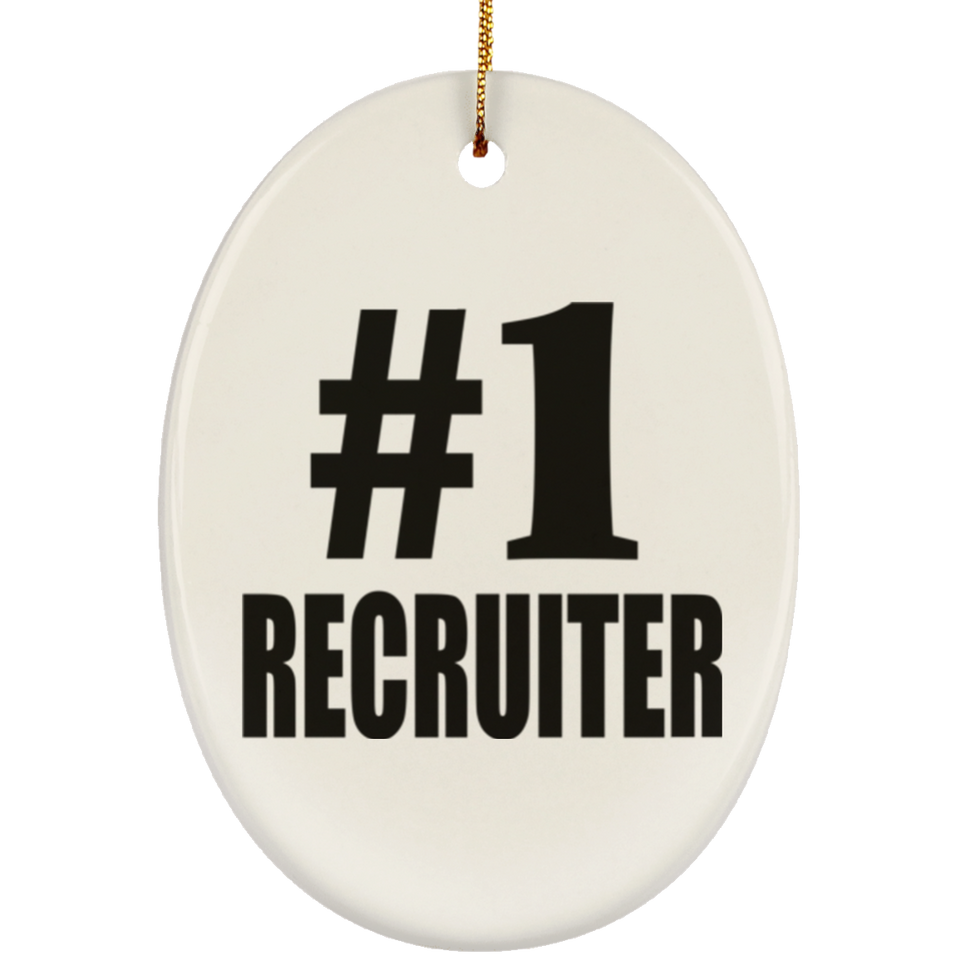 Number One #1 Recruiter - Oval Ornament