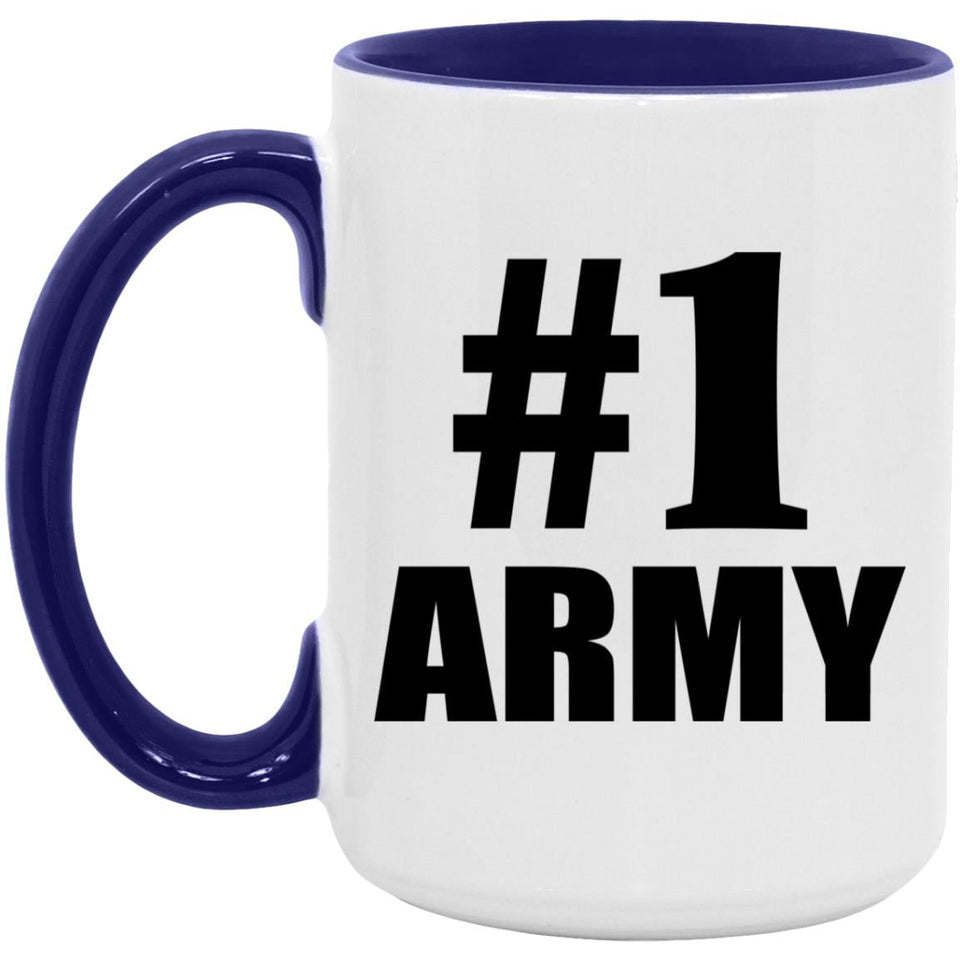 Number One #1 Army - 15oz Accent Mug Purple